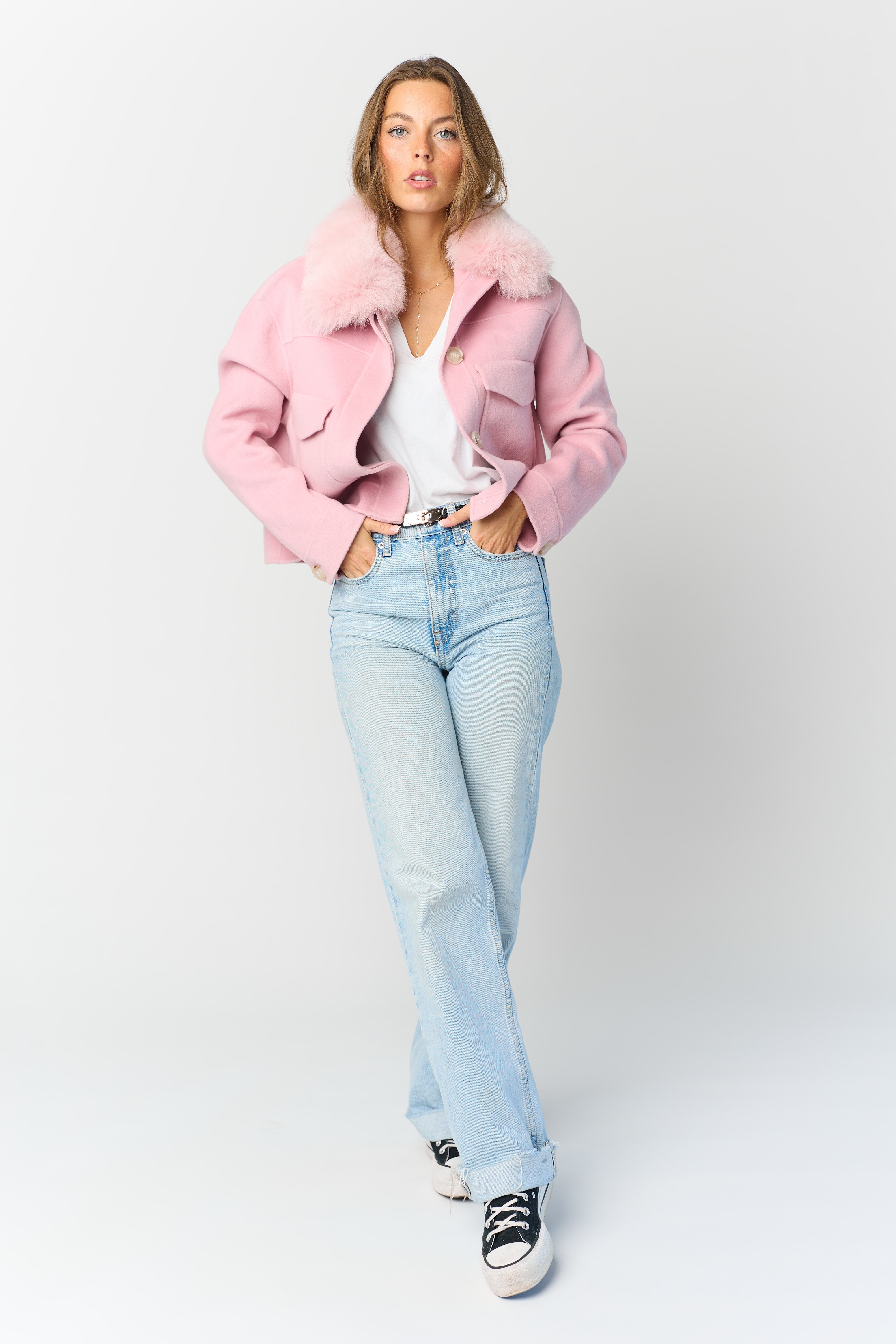 Annabel Cashmere Jacket - Pink