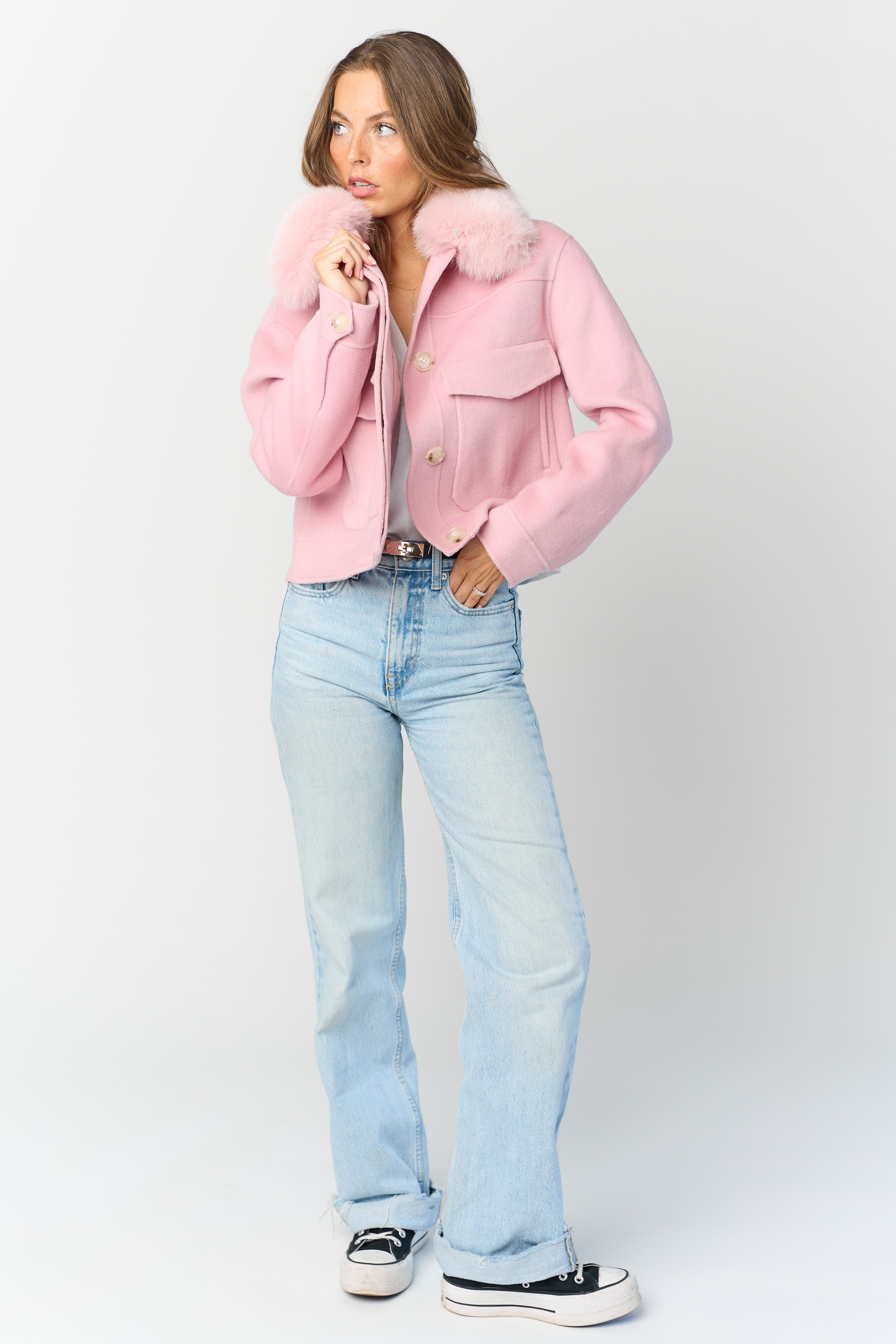 Annabel Cashmere Jacket - Pink