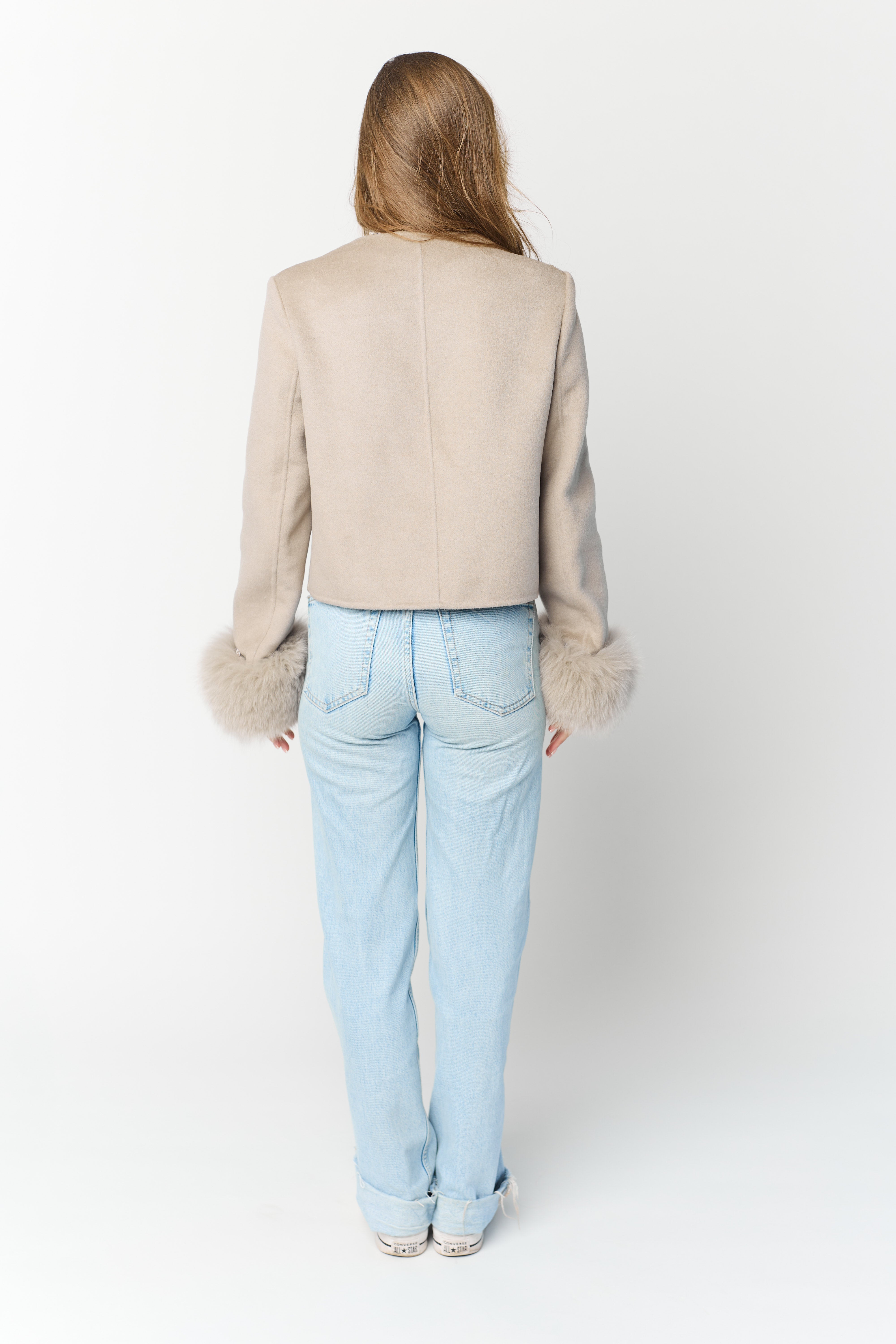 Mathilda Cashmere Jacket - Greige