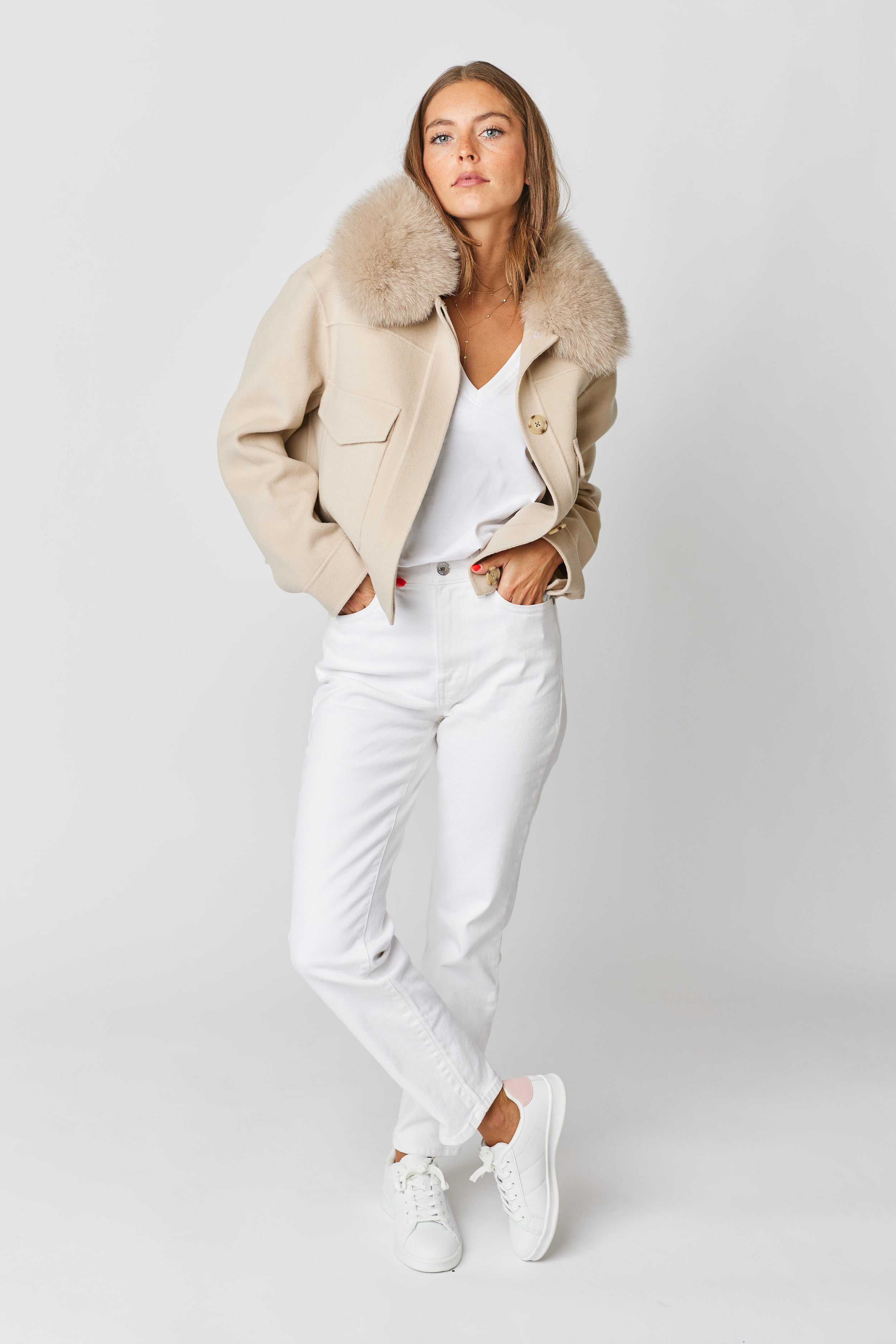Annabel Cashmere Jacket - Beige