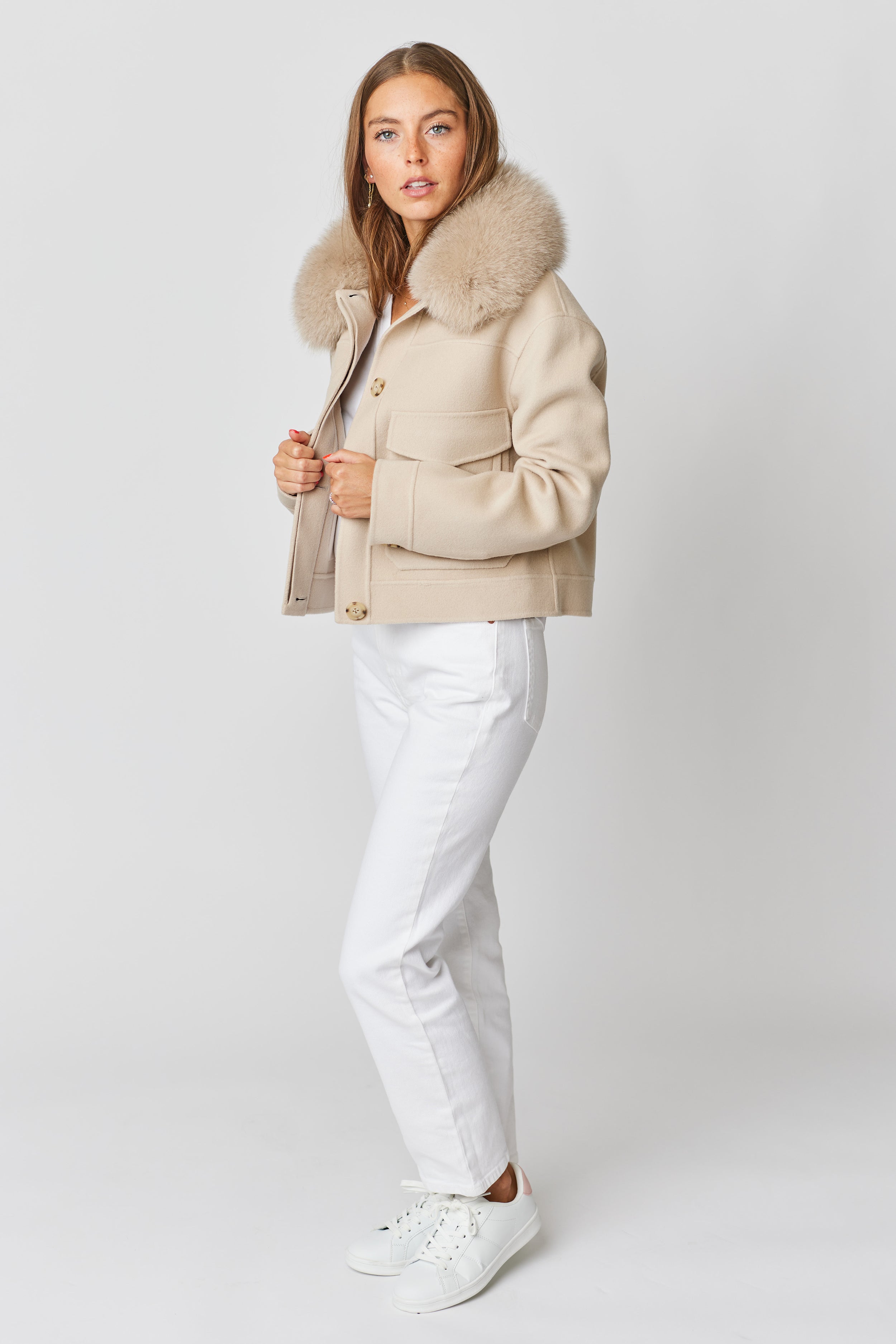Annabel Cashmere Jacket - Beige