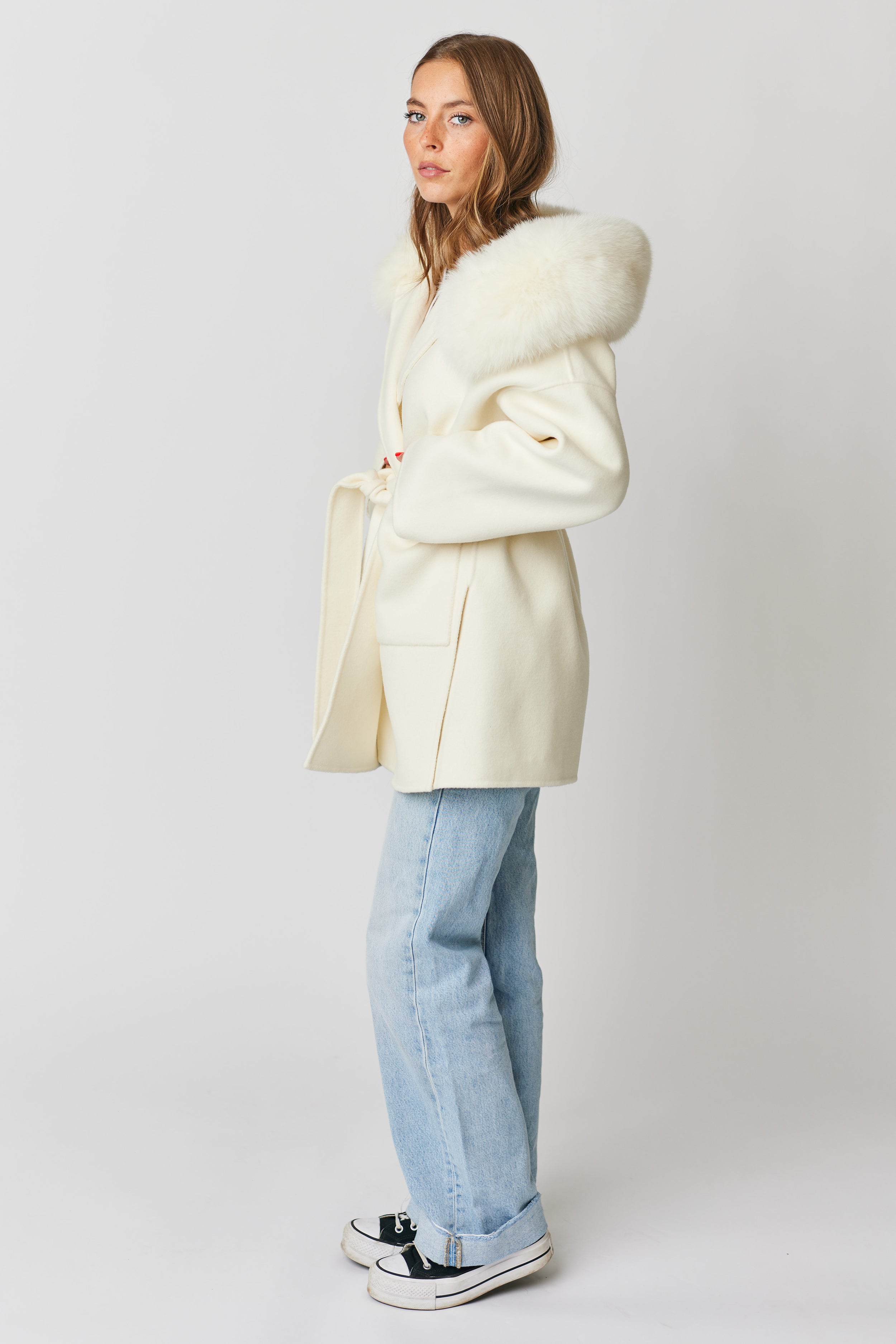 Constance Cashmere Coat - Ivory