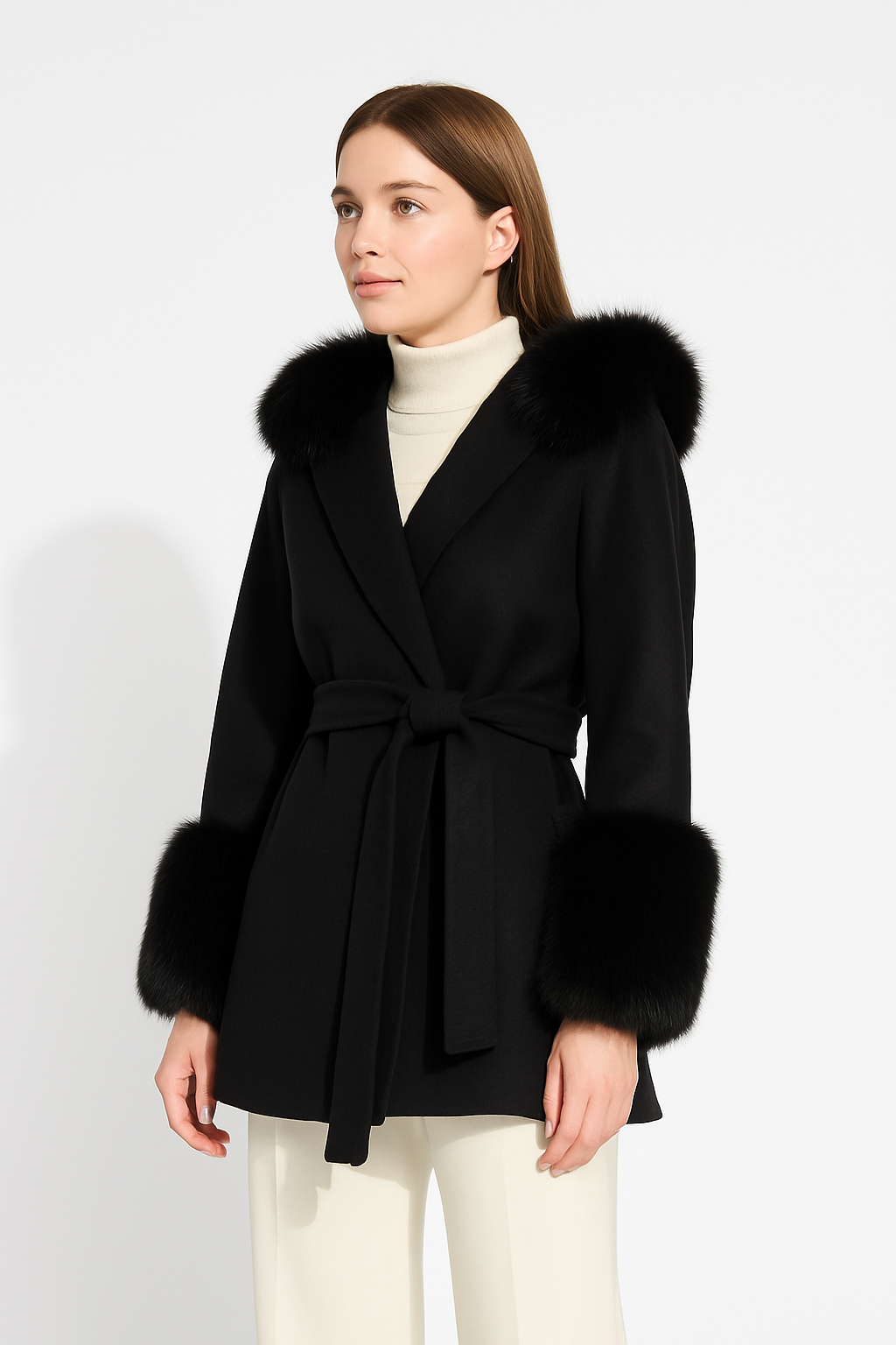 Ophelia Cashmere Coat - Black
