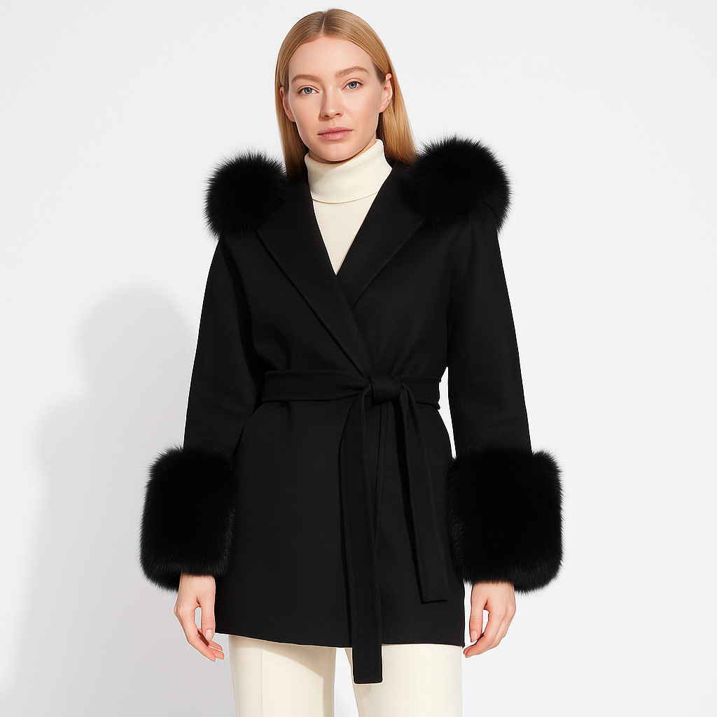Ophelia Cashmere Coat - Black