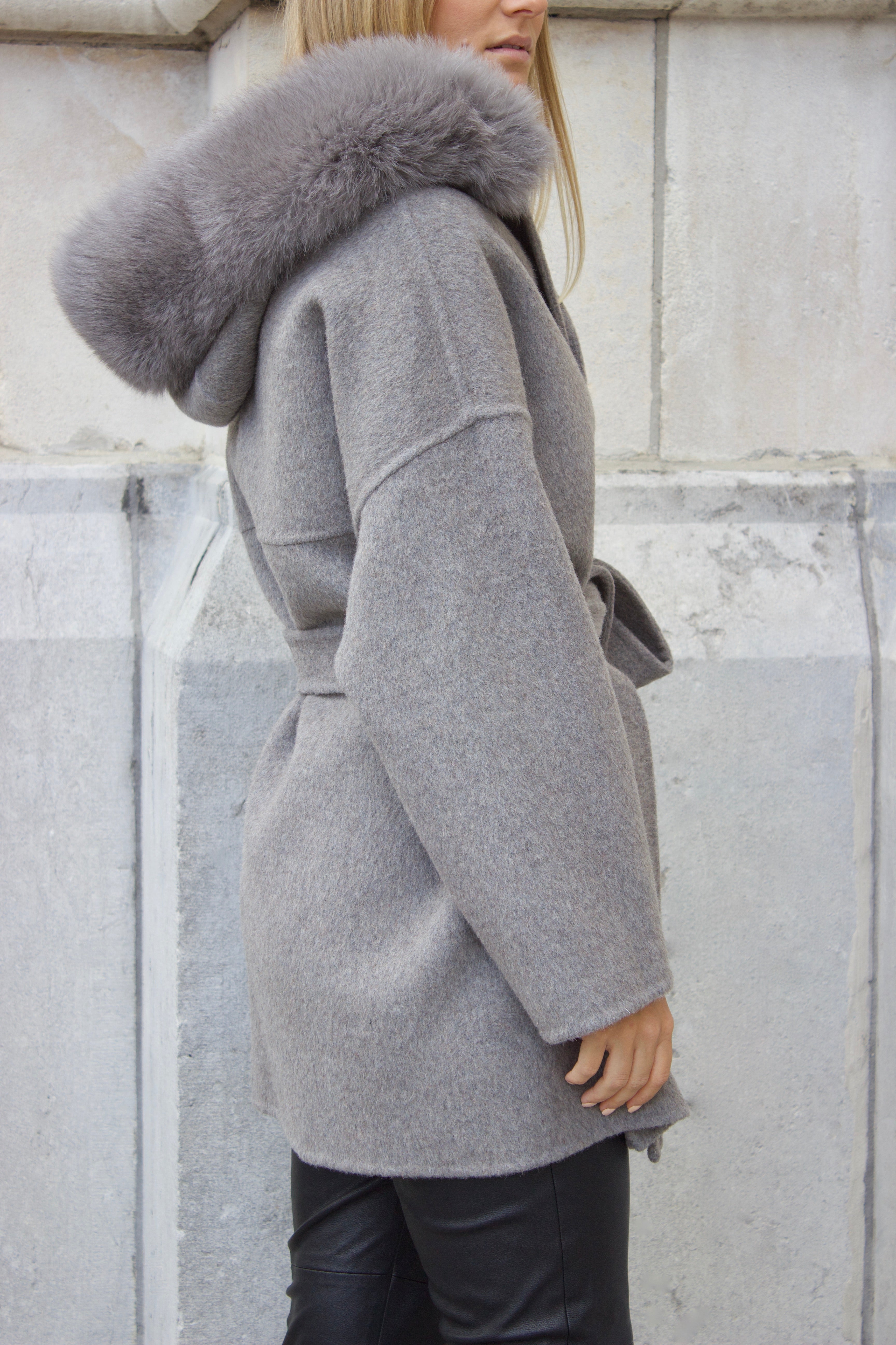 Constance Cashmere Coat - Grey